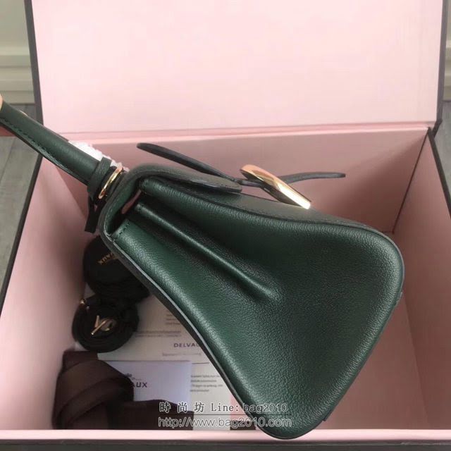 DELVAUX女包 2019春夏最新色 專櫃原廠皮 德爾沃女手提包 DV0020翡翠綠 小號 Delvaux單肩斜挎包  fcs1157